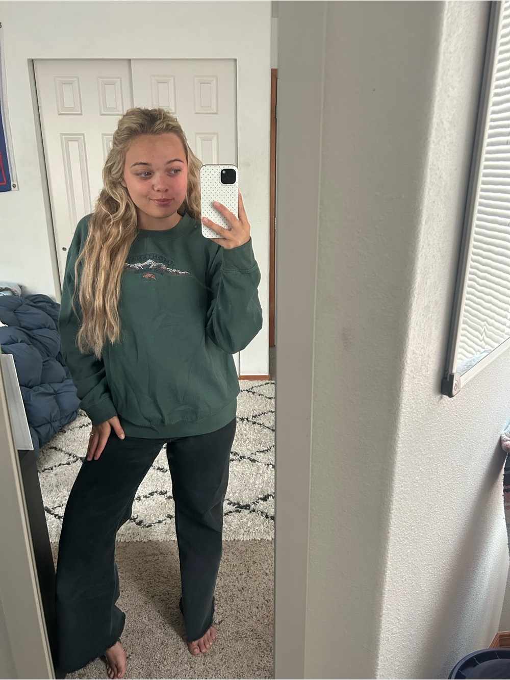 Forest Green Graphic Crewneck Sweatshirt